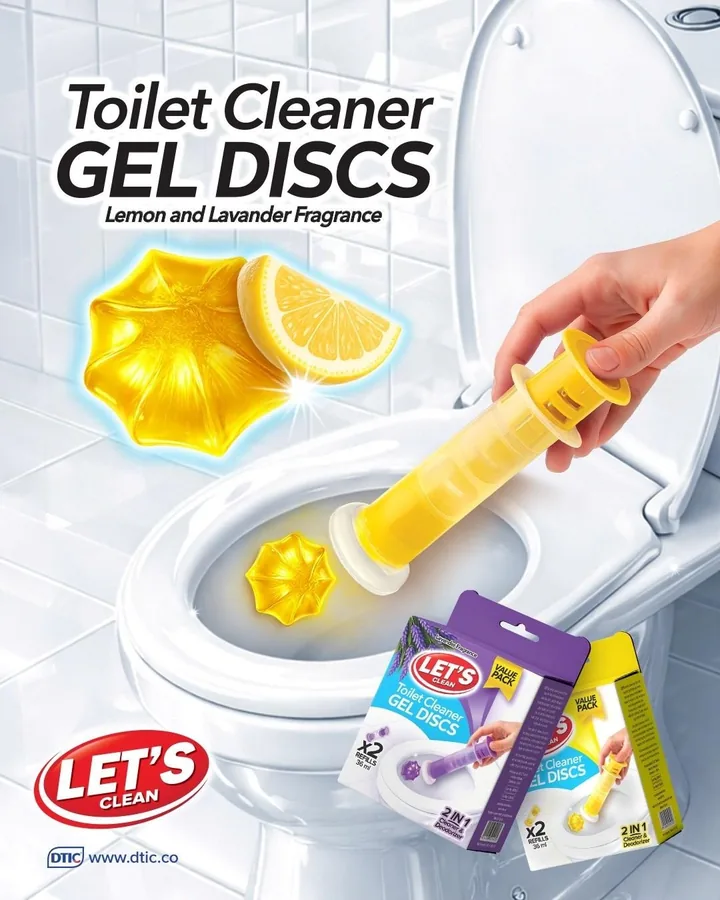 Fragrances: Lemon, Lavender Toilet Cleaner Gel Discs — LET'S Clean by DTIC